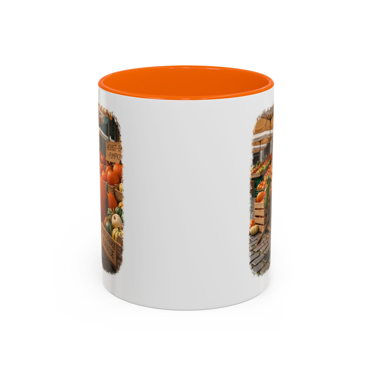 Premium Keramiktasse Rosi Rotkehlchen & der Riesen-Kürbis | 330 ml | Lustiges Geschenk für Vogelfreunde