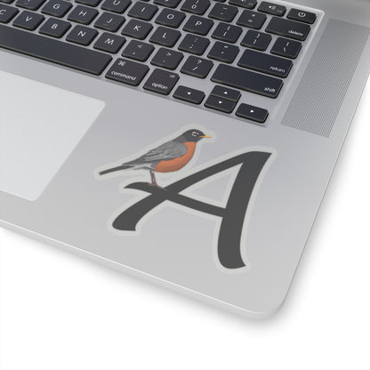 American Robin Letter A Bird Kiss-Cut Sticker