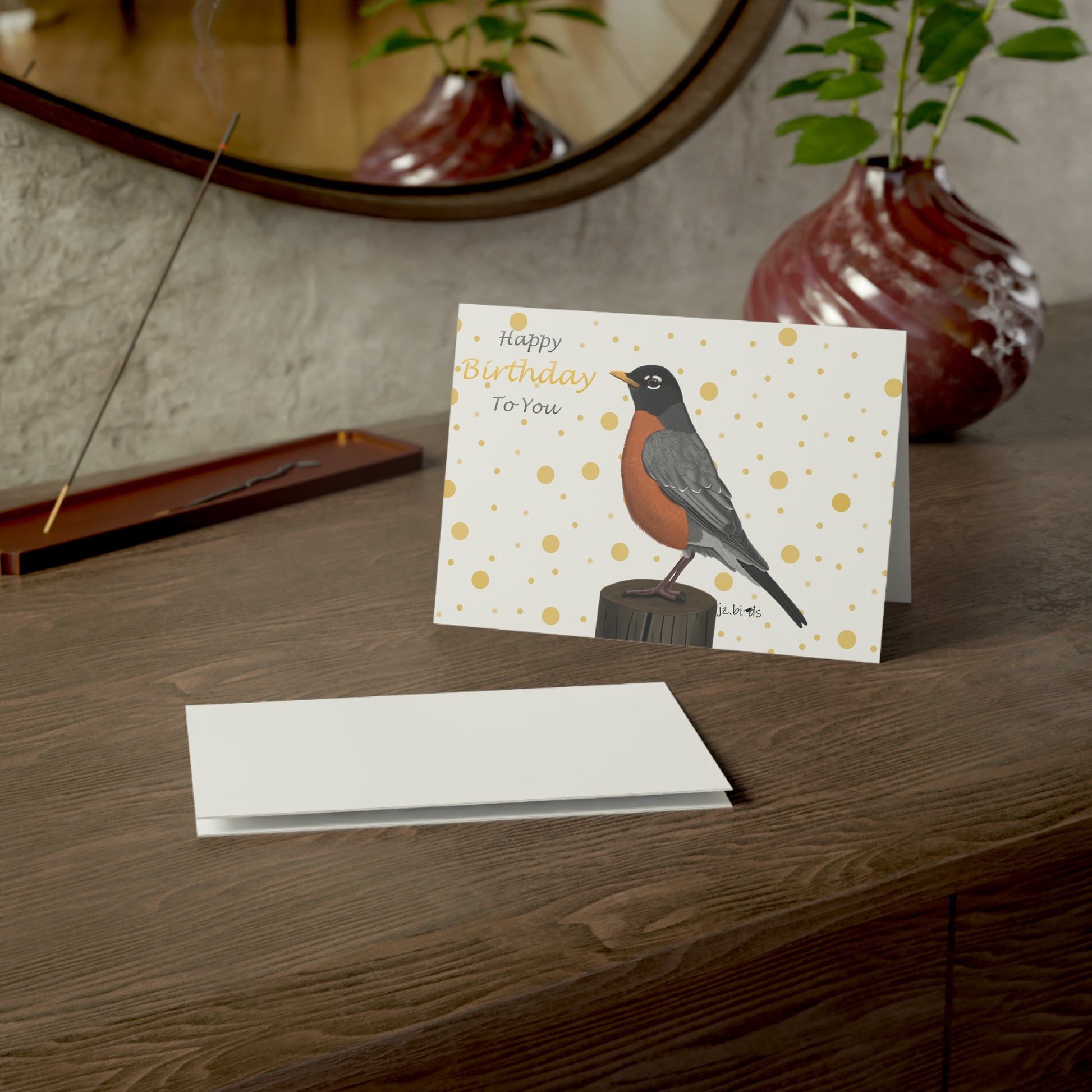 American Robin Birthday Cards – bird card, greeting