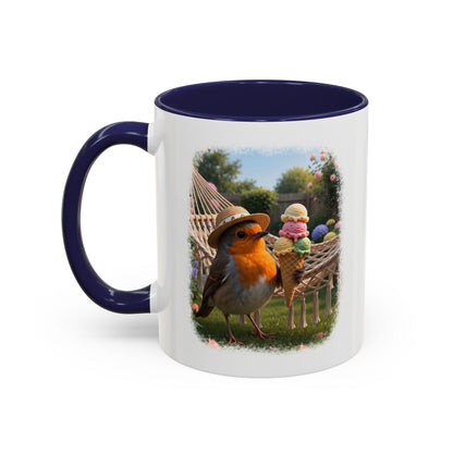 Robin Rosi Ice Cream Garden Premium Mug for Bird Lovers
