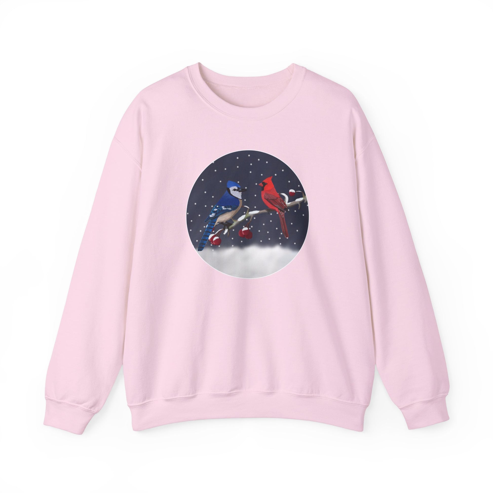 Blue Jay and Cardinal Sweatshirt – christmas bird style