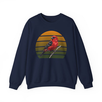 Scarlet Tanager Sweatshirt | Bird Watcher Crewneck | Unisex Songbird Gift for Bird Lovers