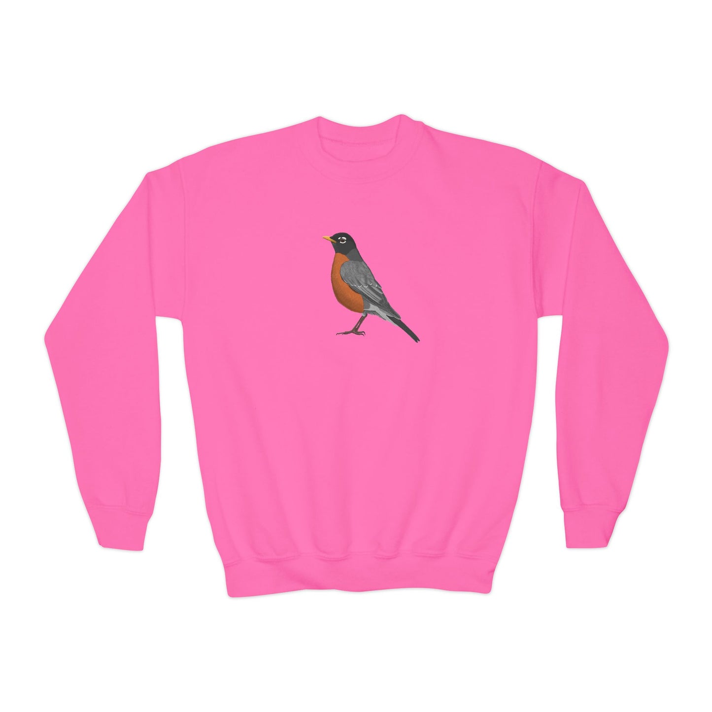 American Robin Bird Birdwatching Youth Crewneck Sweatshirt