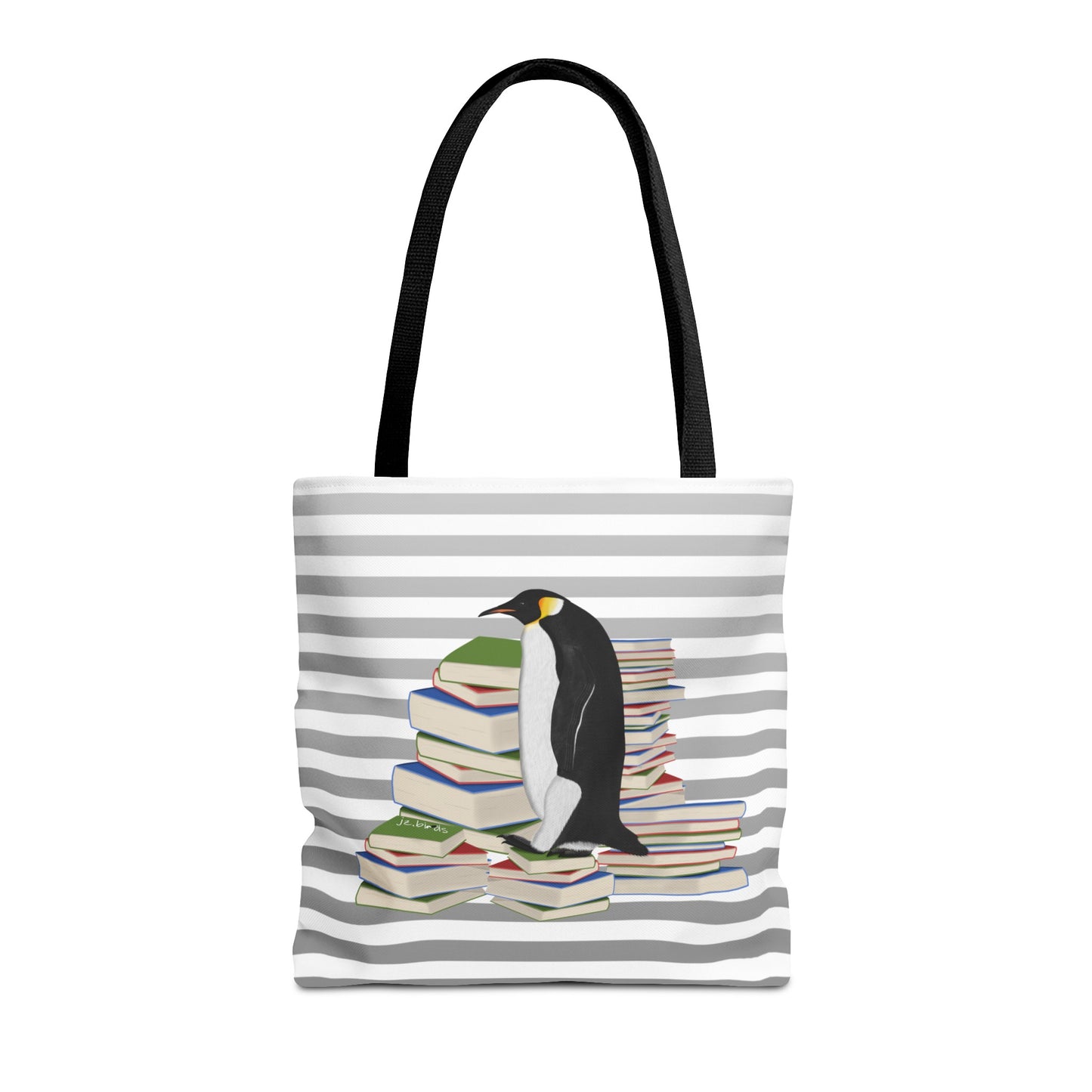 penguin bird books tote bag