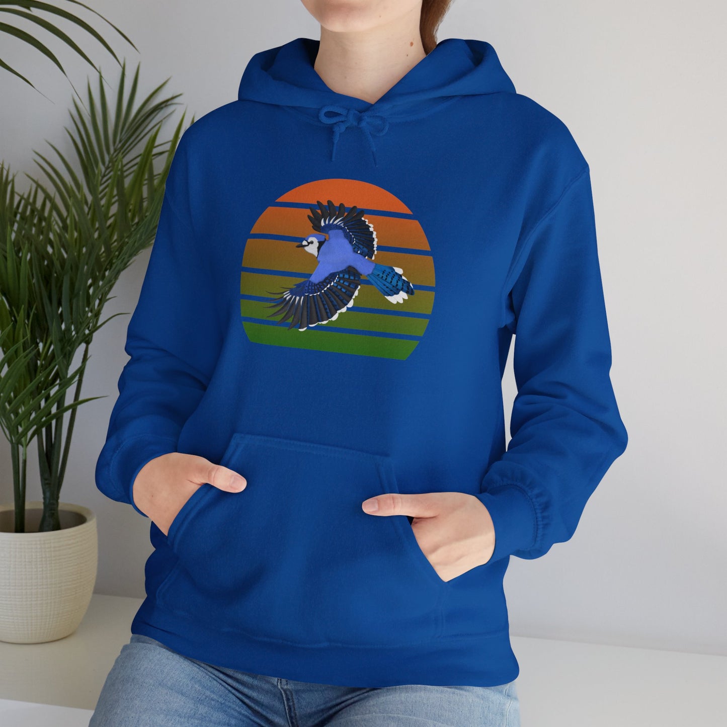 Blue Jay Flying Bird Birdwatcher Biologist Birdlover Hoodie