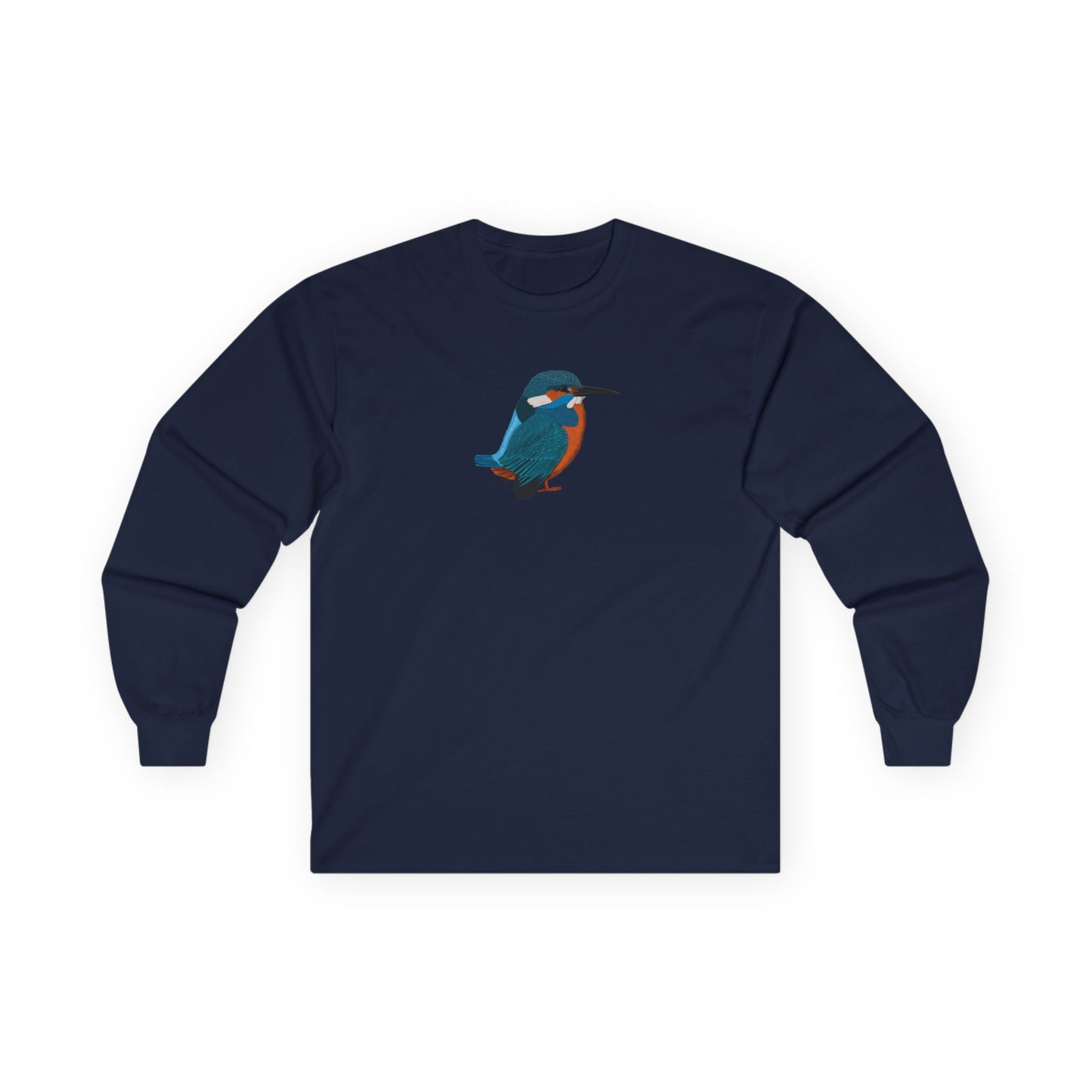 Kingfisher Birding & Birdwatching Bird Cotton Long Sleeve T-Shirt