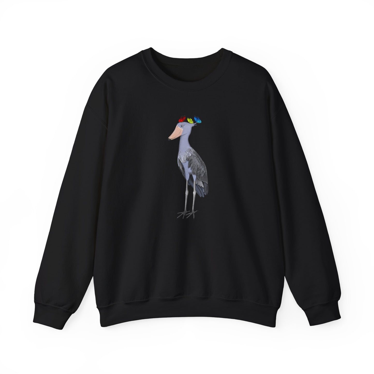 Shoebill with Butterflies Bird Birding & Birdwatching Sweatshirt