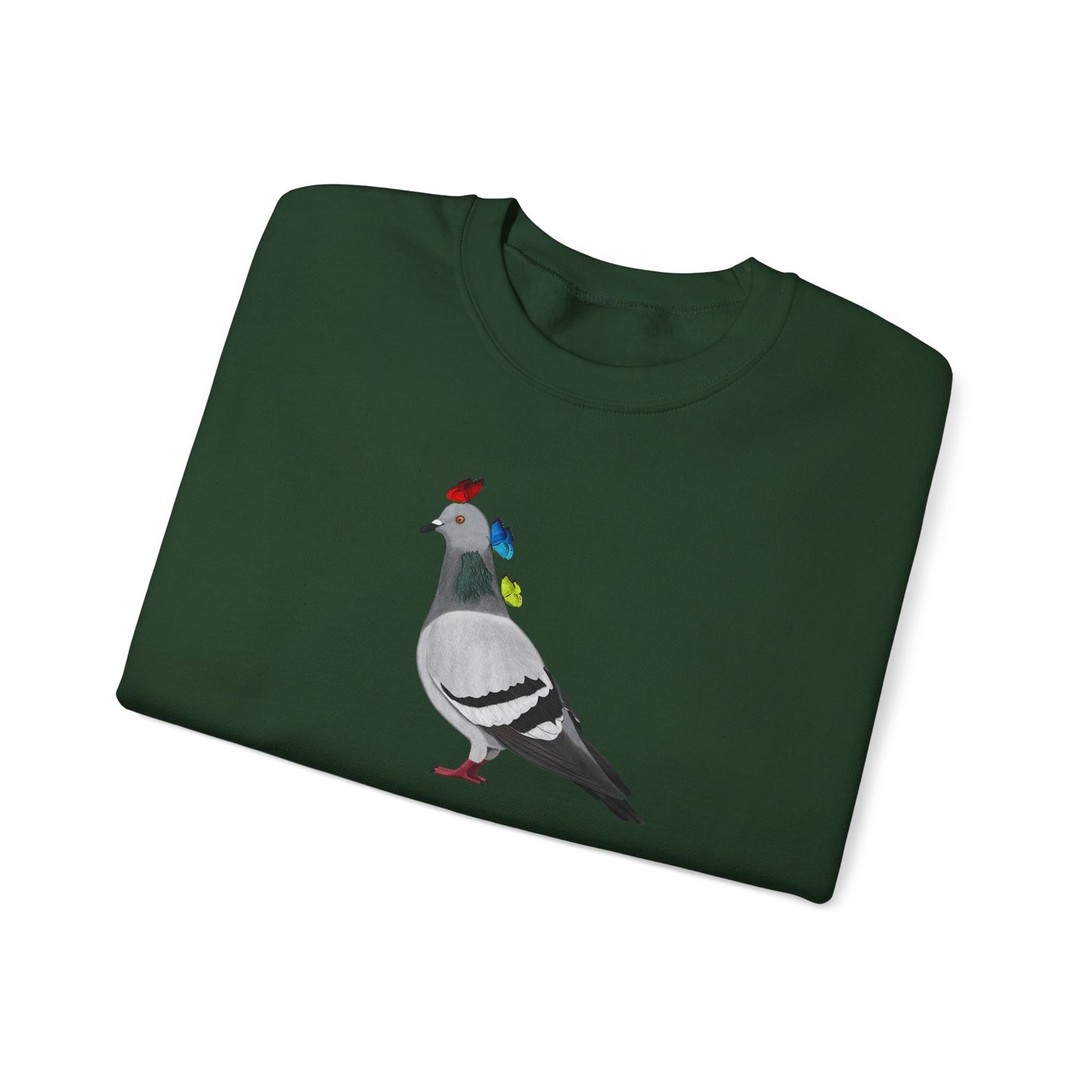 Pigeon with Butterflies Bird Birding & Birdwatching Sweatshirt