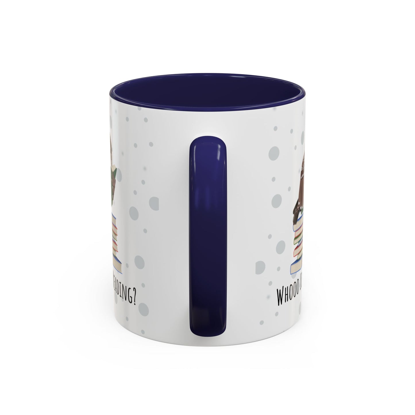 Whooo Loves Reading Owl Teacher Mug – Two-Tone Librarian & Book Lover Cup