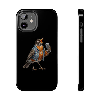 American Robin Singing iPhone Case – Premium Tough Phone Cover Black