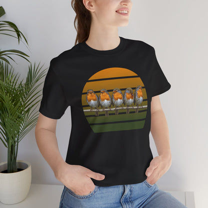 Rotkehlchen Premuim T-Shirt | Geschenk für Vogelbeobachter | jz.birds