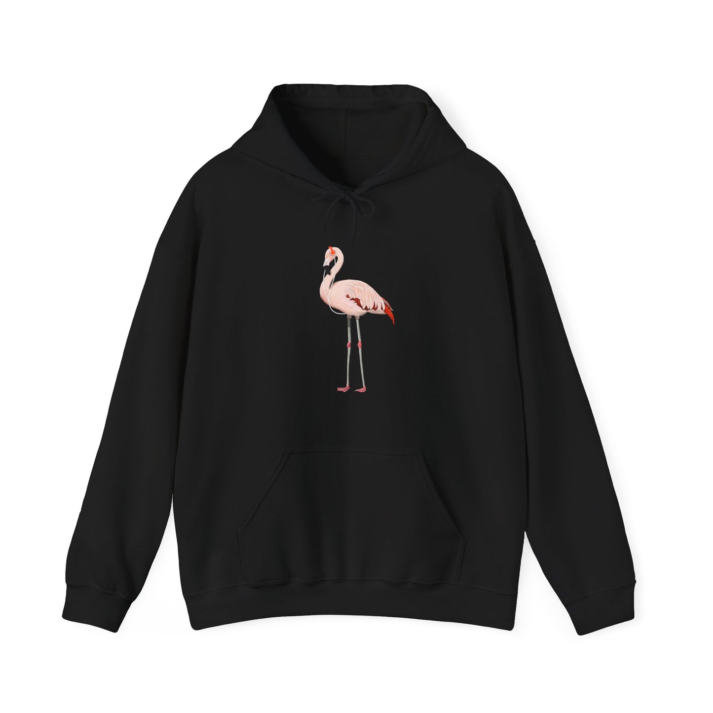 flamingo bird art music headphones hoodie