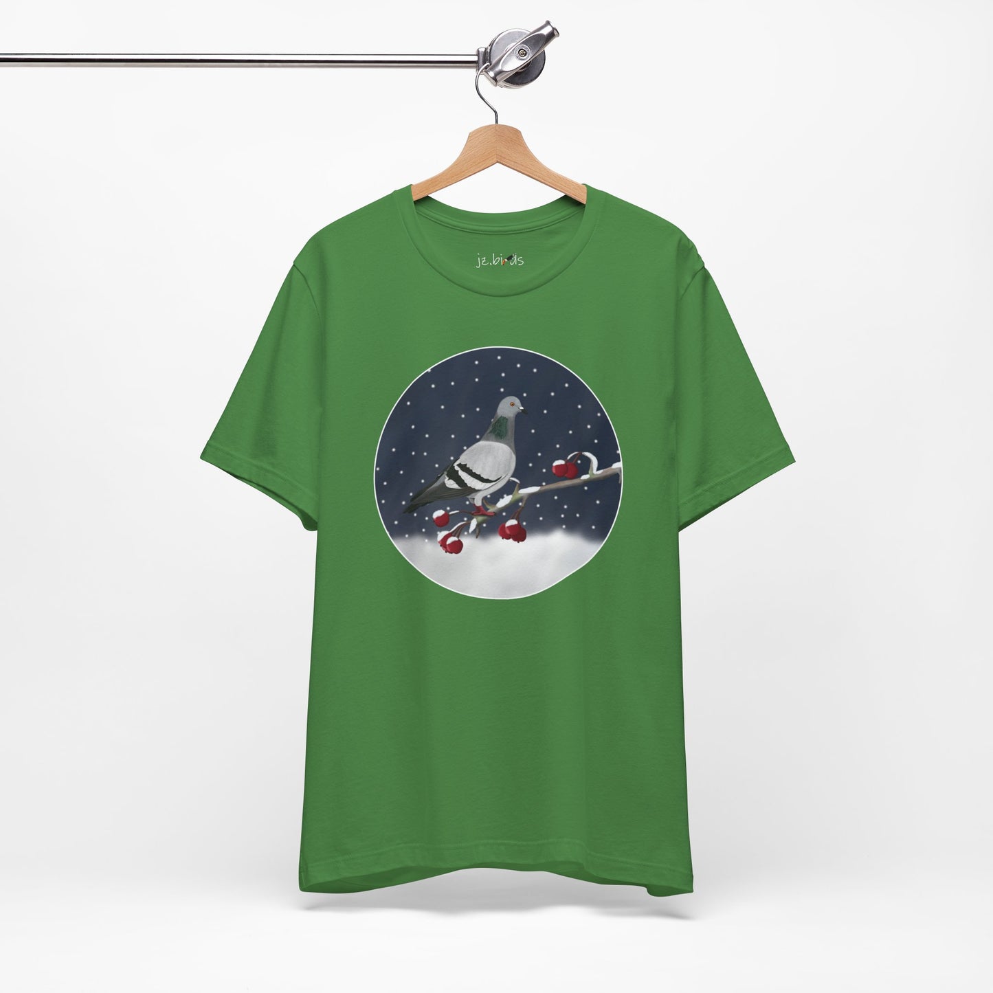 Pigeon on a Winter Branch Birdwatcher Christmas Bird T-Shirt