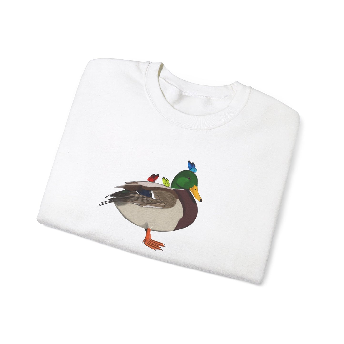 Mallard with Butterflies Bird Birding & Birdwatching Sweatshirt