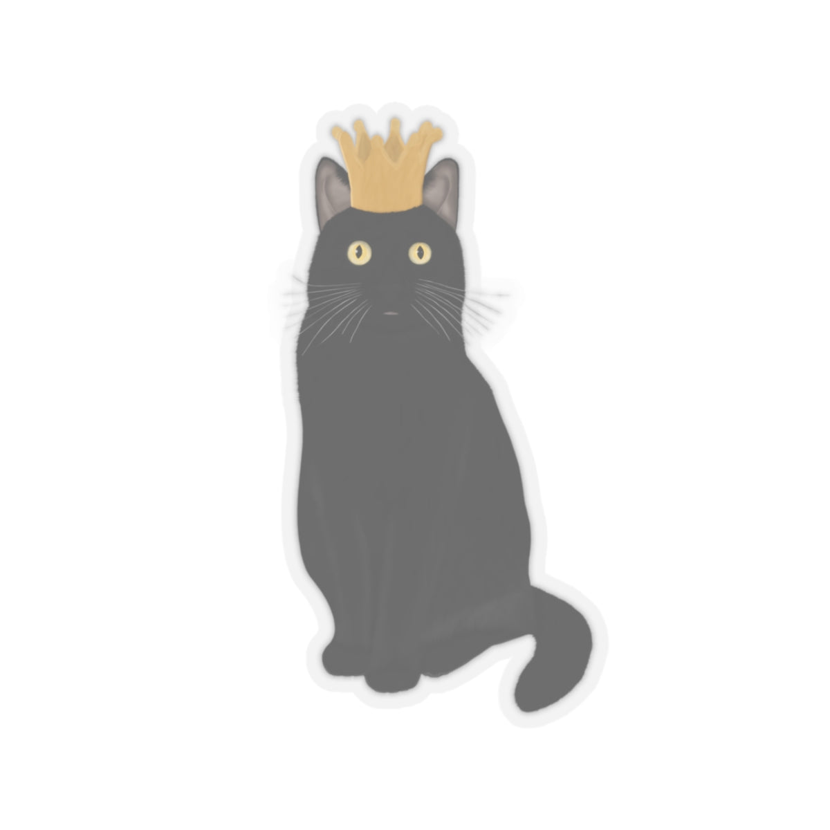 Black Cat with Crown Cat Lover Sticker