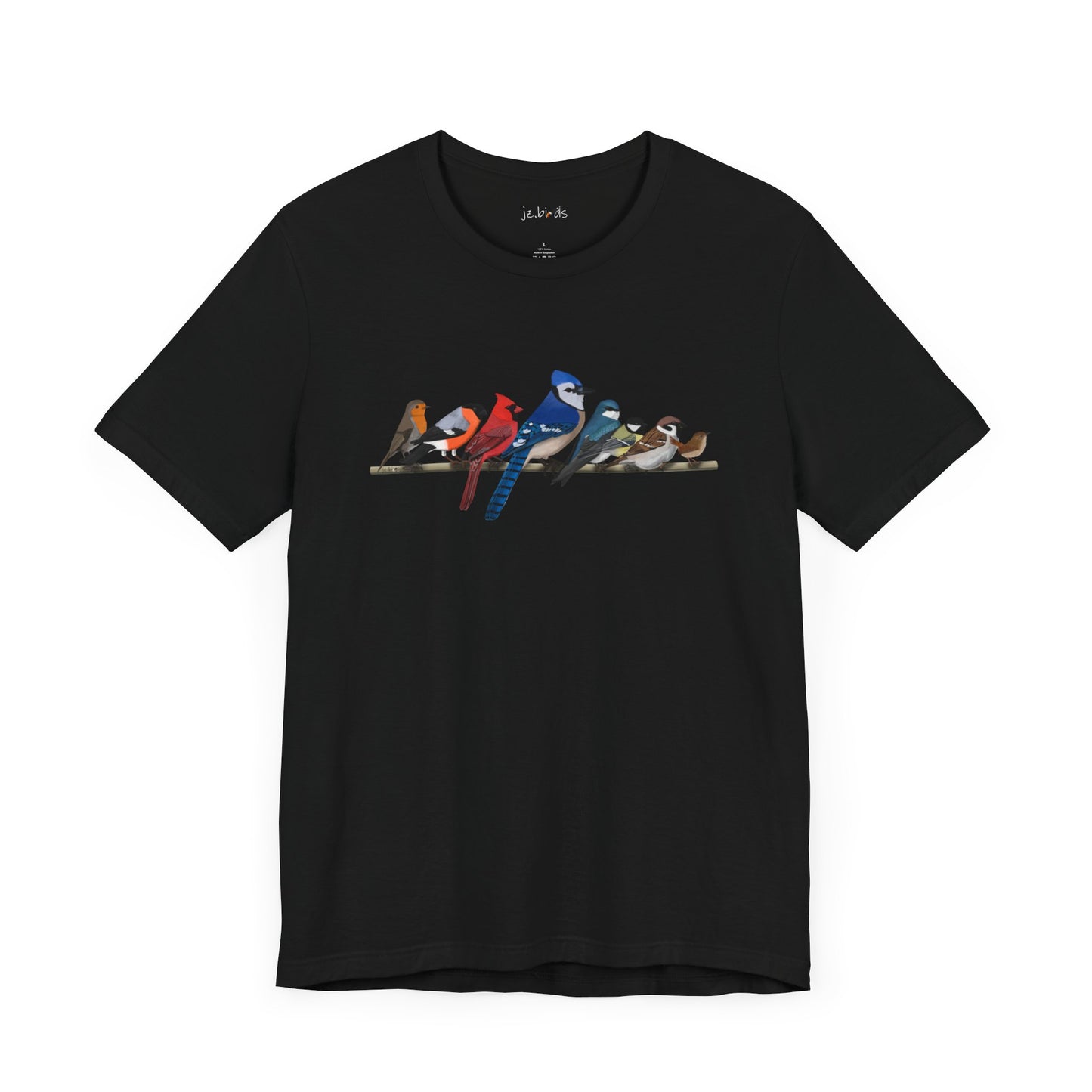 Garden Birds Blue Jay Cardinal Bullfinch Unisex Jersey Short Sleeve T-Shirt