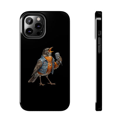 American Robin Singing iPhone Case – Premium Tough Phone Cover Black