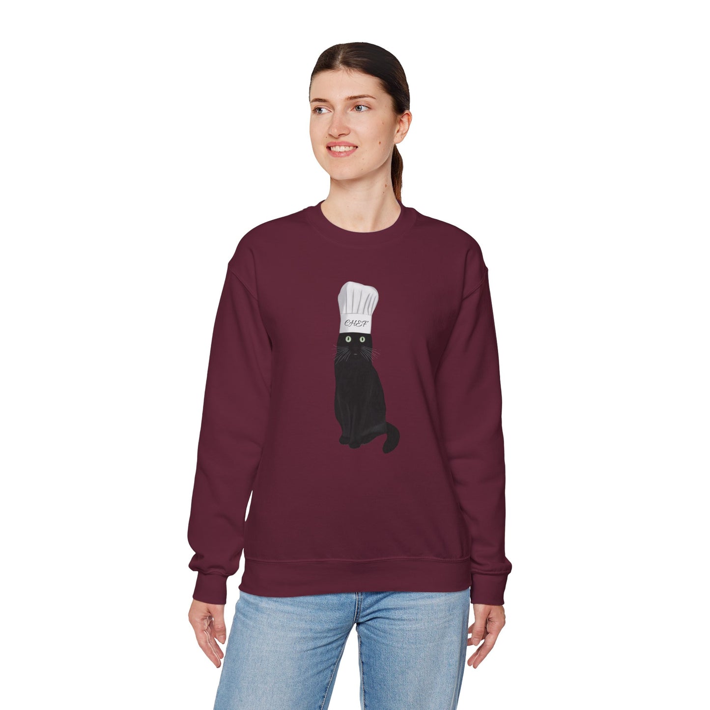 Black Cat Kitchen Chef Cat Lover Sweatshirt