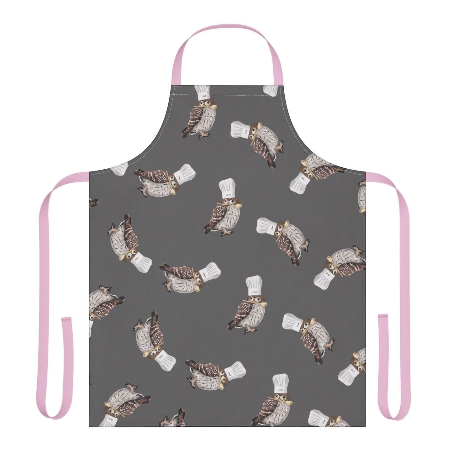 Little Owl Chef Apron Grey – Funny Bird Lover Cooking & BBQ Gift – Accessories,