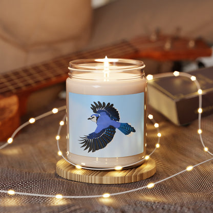 Blue Jay Bird Art Scented Soy Candle, 9oz