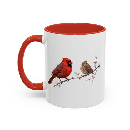 Northern Cardinal & Fledgling Two-Tone Mug | Spring Bird Lover Gift