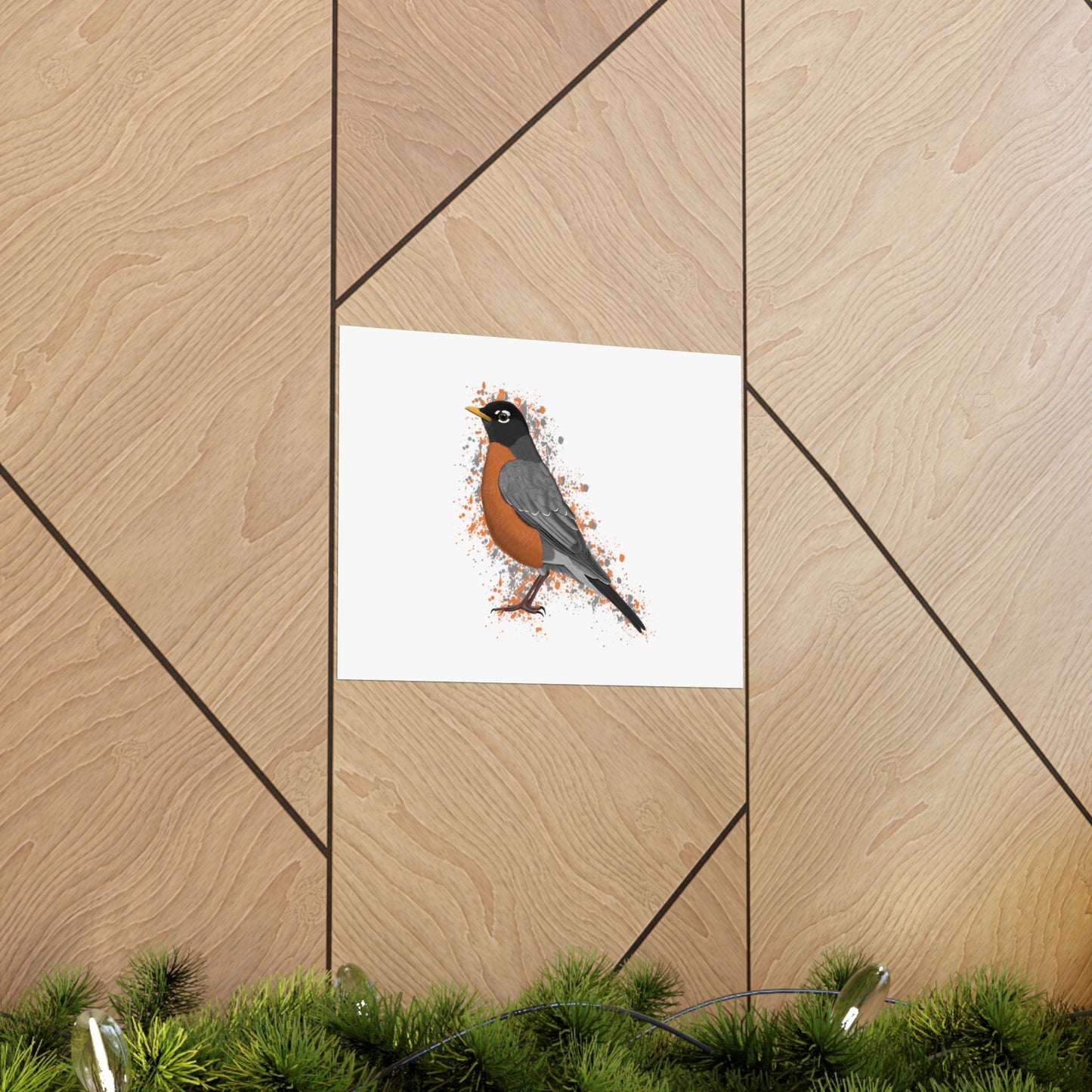 American Robin Bird Artwork Matte Poster