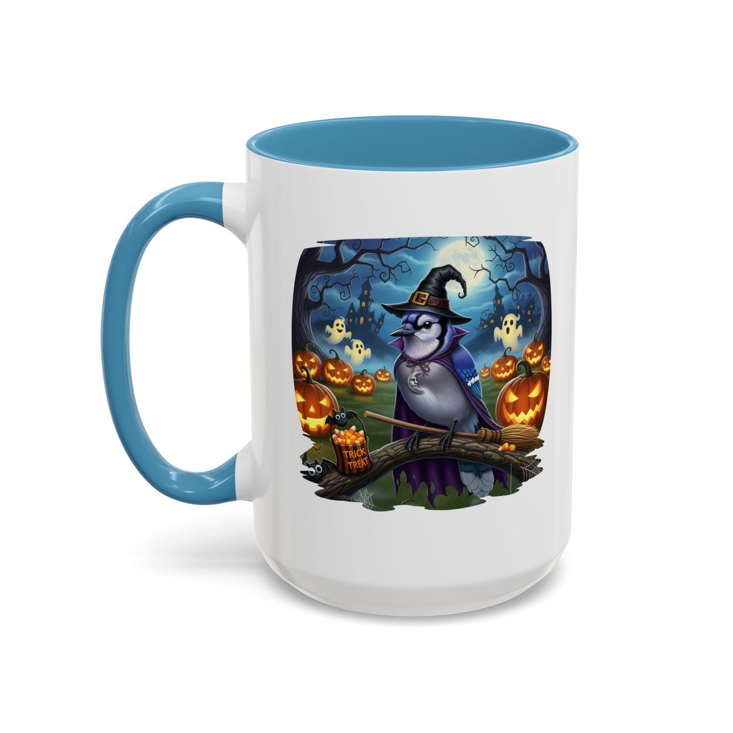 Blue Jay Halloween Bird Mug - Spooky Bird Lover Gift