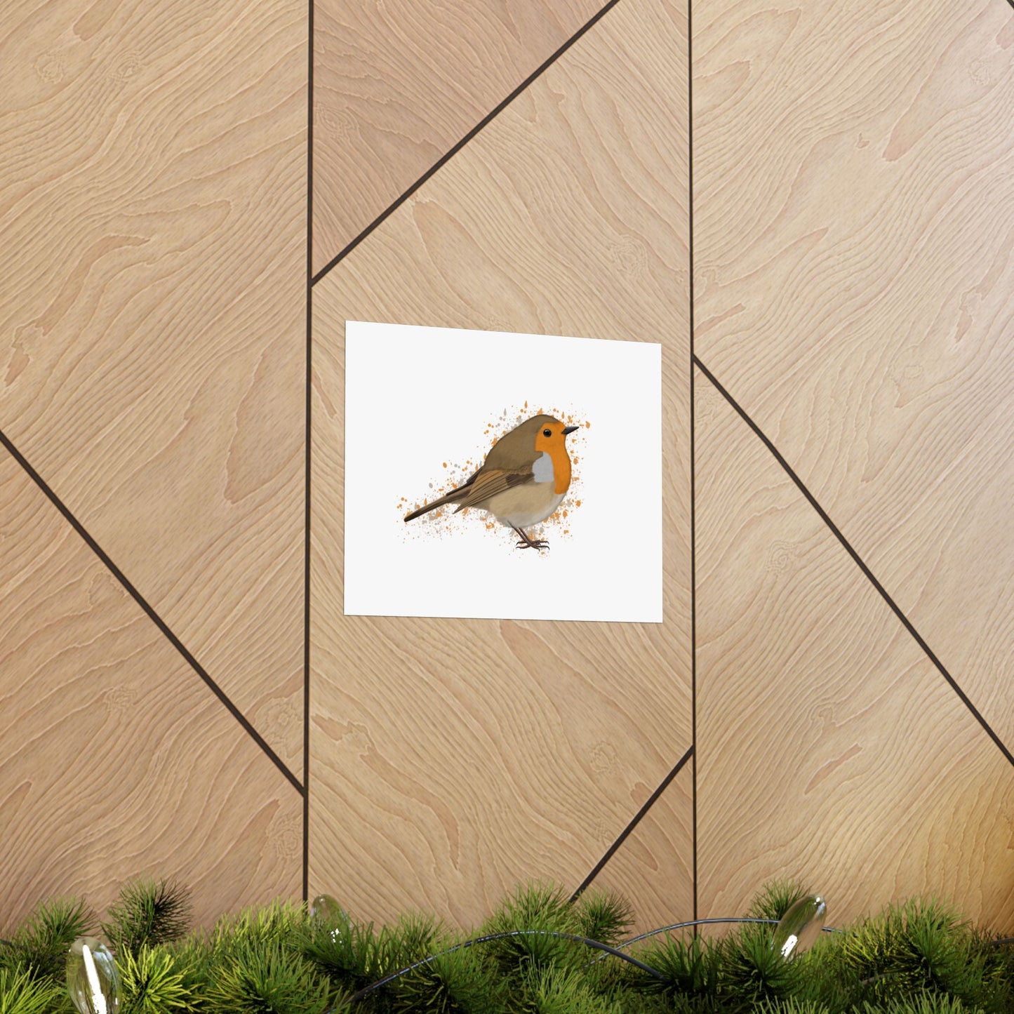 European Robin Bird Artwork Matte Poster