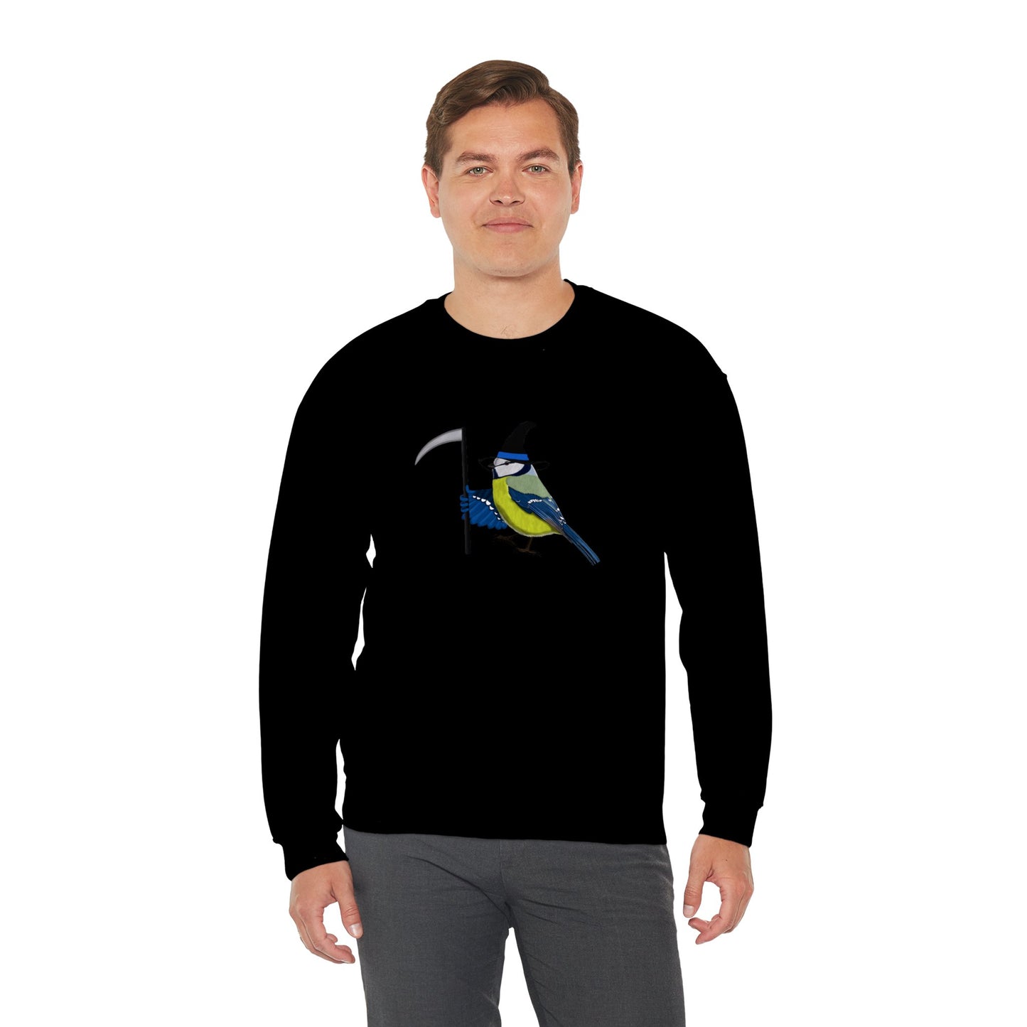 Blue Titmouse Halloween Birds Witch Birdwatcher Sweatshirt