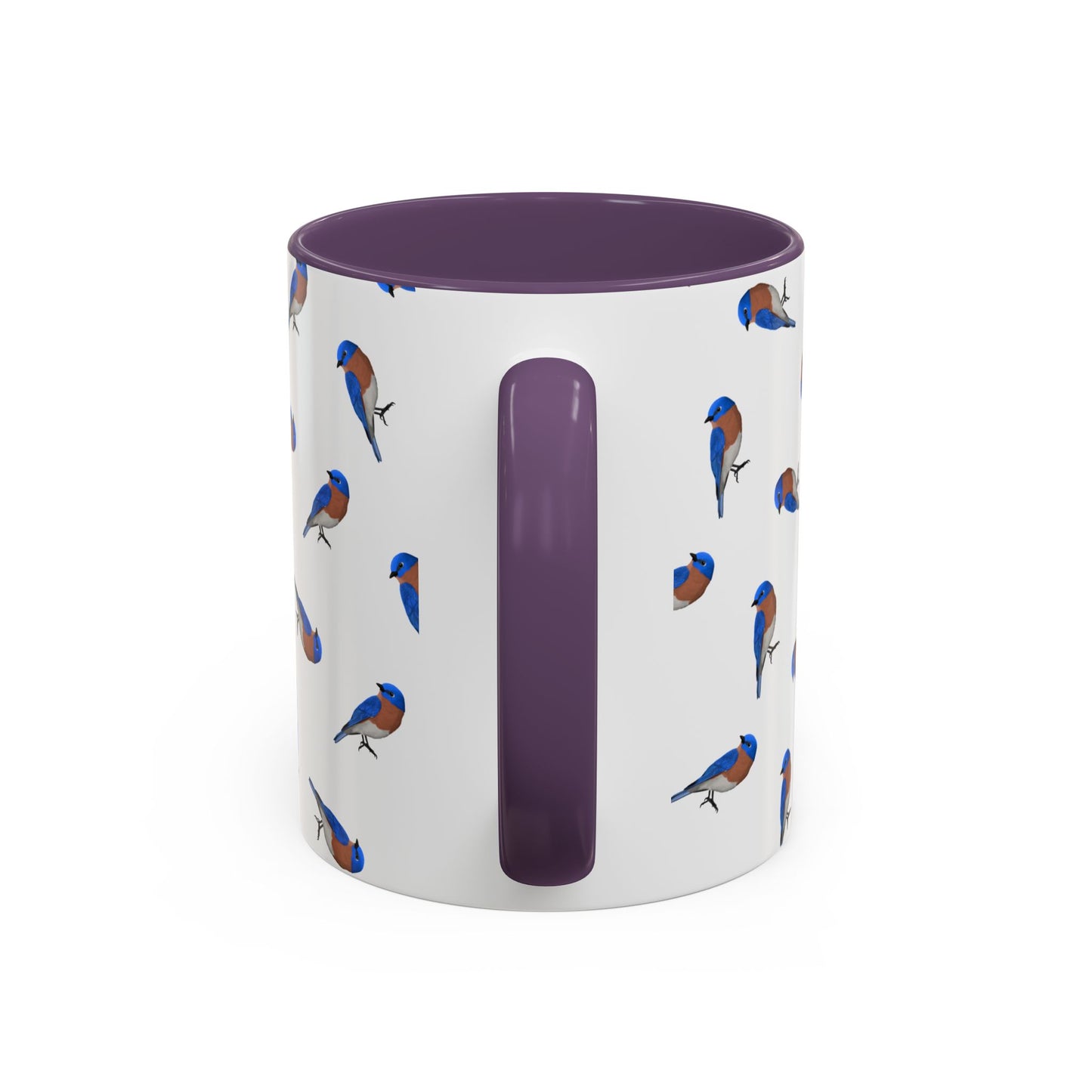 Bluebird All-Over Pattern Accent Mug | Colorful Bird Lover Gift for Birdwatchers