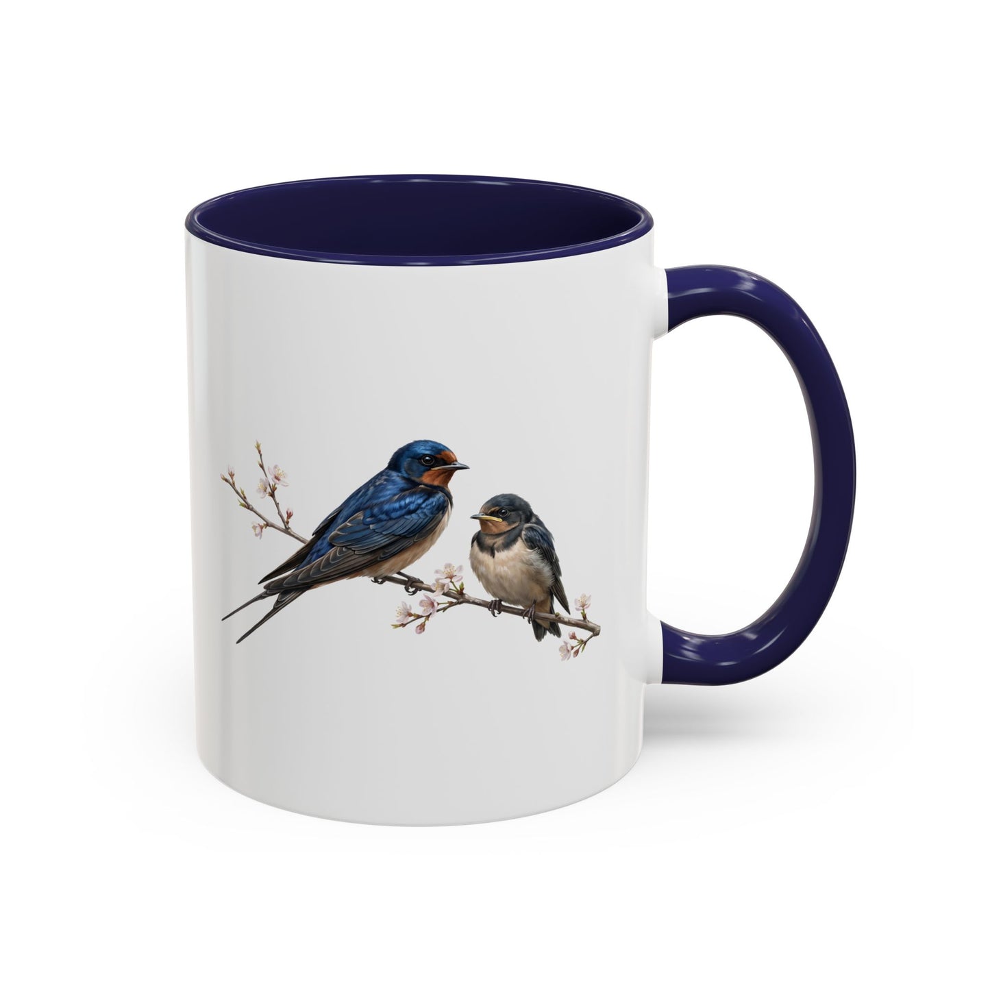 Barn Swallow & Fledgling Two-Tone Mug | Spring Bird Lover Gift