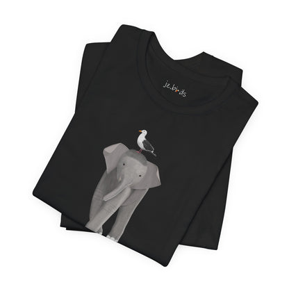 Elephant with Seagull Bird Birding & Birdwatching T-Shirt