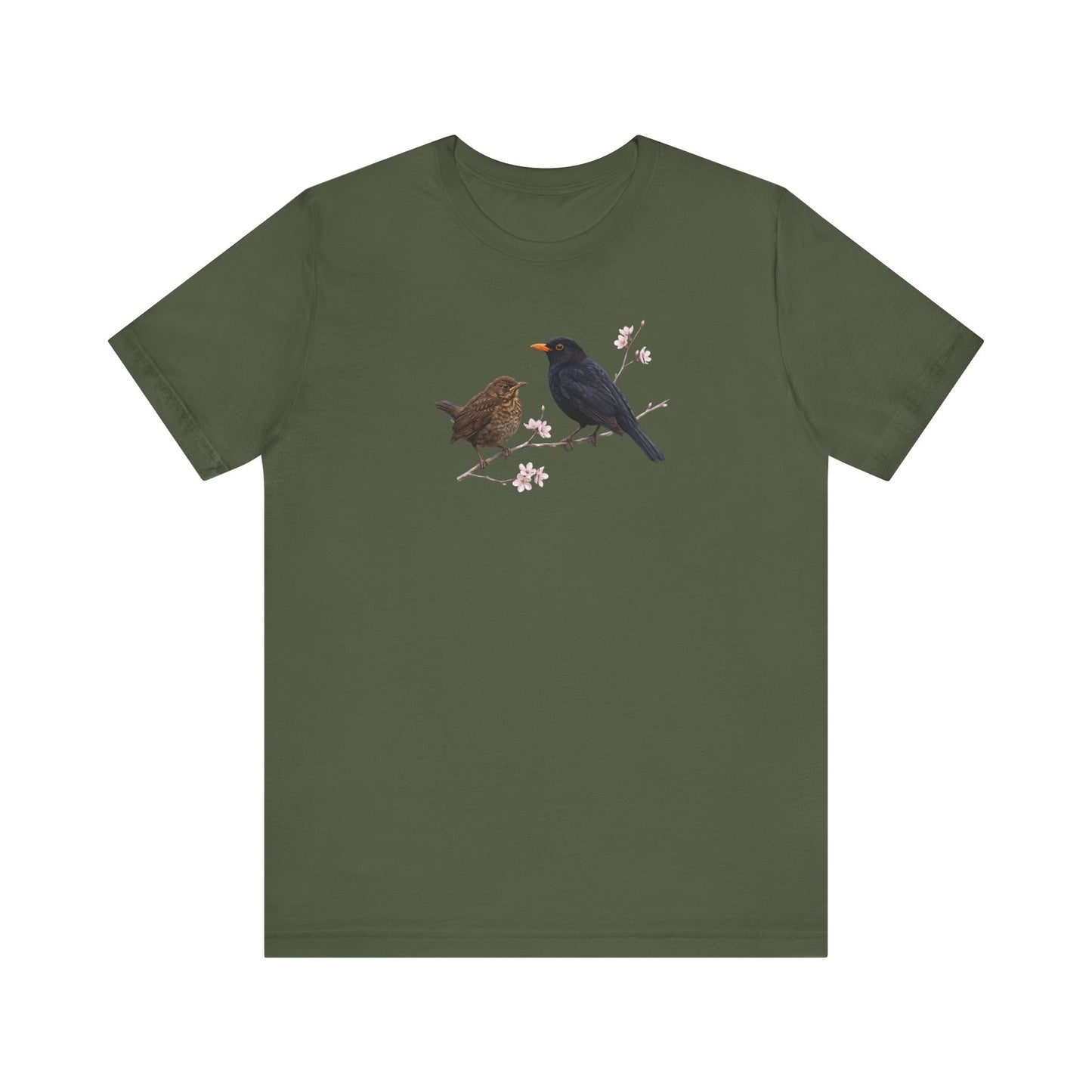 Blackbird & Fledgling T-Shirt | Spring Blossoms Unisex Graphic Tee