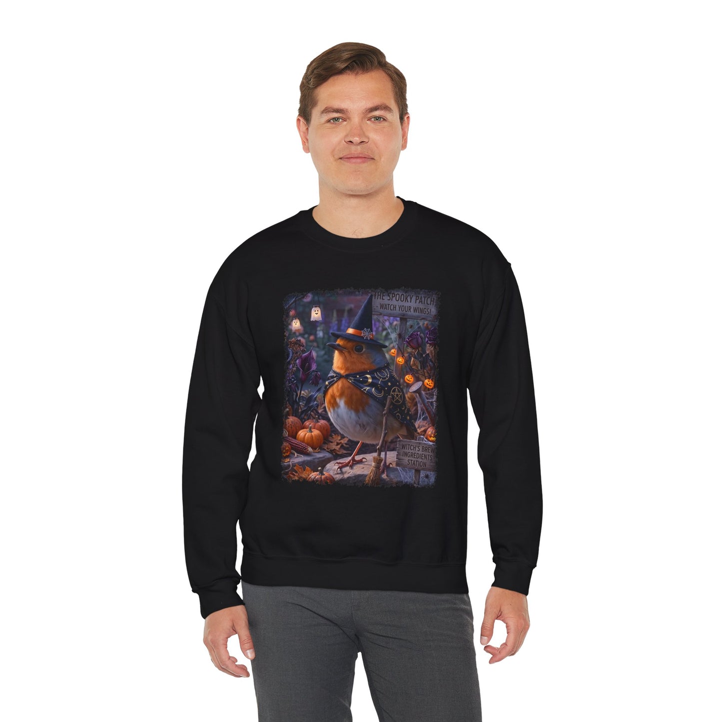 Robin Rosi Halloween Witch Sweatshirt – Cozy Crewneck for Spooky Season