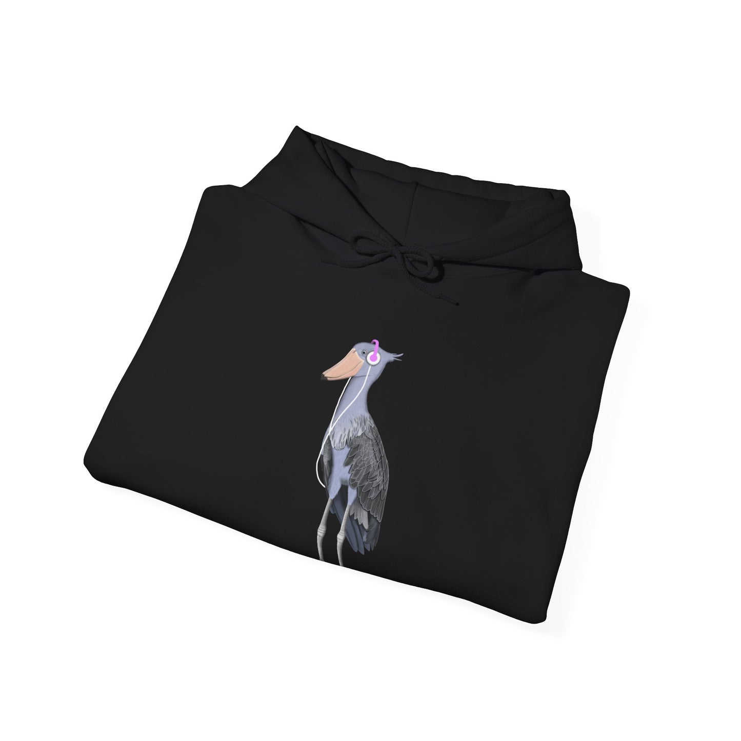 Shoebill with Music Headphones Bird Birdwatching Birdlover Hoodie