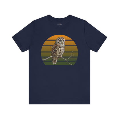 Barred Owl T-Shirt | Unisex Retail Fit Bird Lover Tee | Wildlife Birder Gift