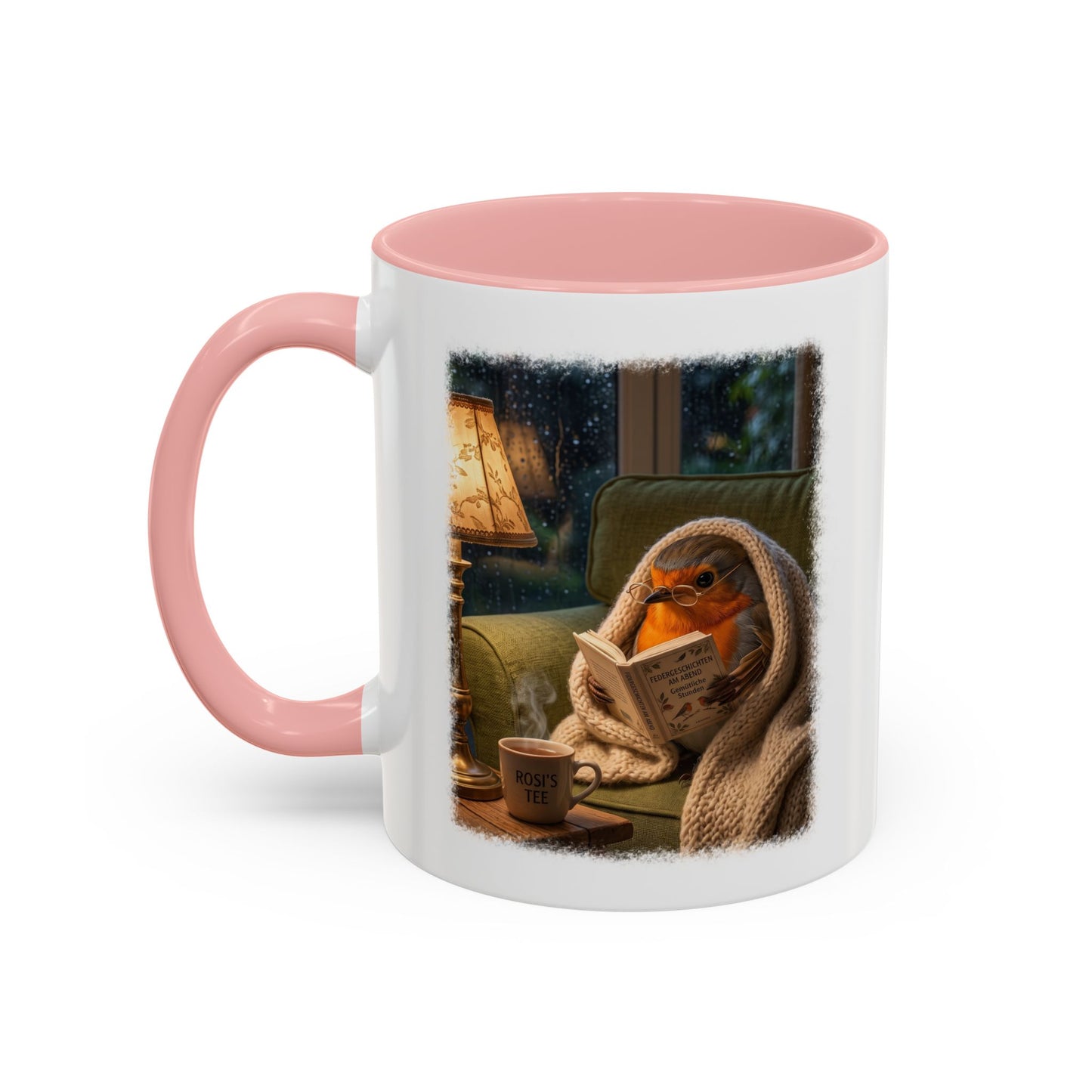 Robin Rosi Reading a Book Mug for Bird Lovers