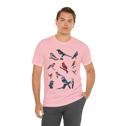 Garden Birds Blue Jay Cardinal Robin Chickadee Birding & Birdwatching Bird T-Shirt