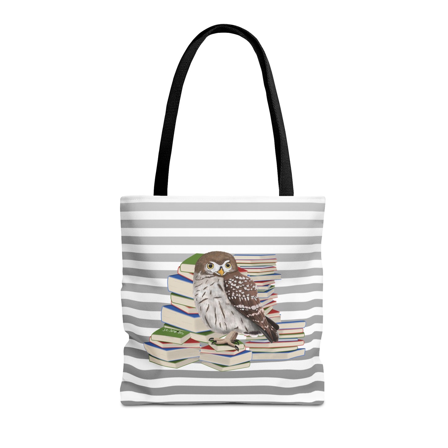 owl bird books tote bag