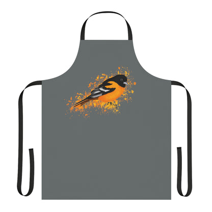 Baltimore Oriole Bird Art Apron Dark Grey