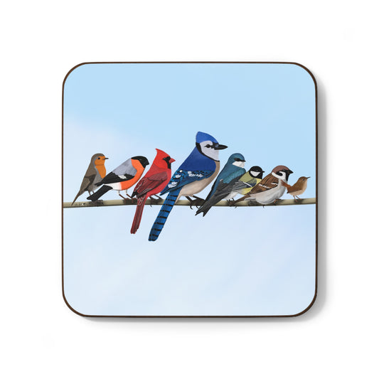 Garden Birds Cardinal Blue Jay Bullfinch Robin Hardboard Coaster