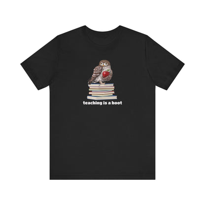 Cute Owl on Books Teacher Shirt – Teaching is a Hoot – Back to School Apple Aesthetic