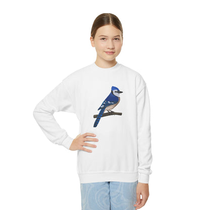 Blue Jay Bird Birdwatching Youth Crewneck Sweatshirt