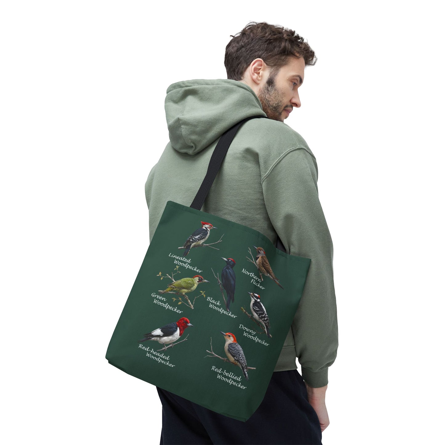 Woodpecker Field Guide Tote Bag | Bird Watching Canvas-Feel – Accessories, Bags
