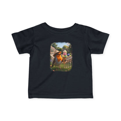 Robin Rosi with Ice Cream Cute Bird Baby & Toddler Fine Jersey T-Shirt