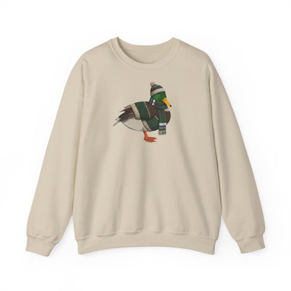 Ente in Strick Weihnachts-Sweatshirt | Unisex Vogel Sweater für Vogelfreunde & Vogelbeobachter