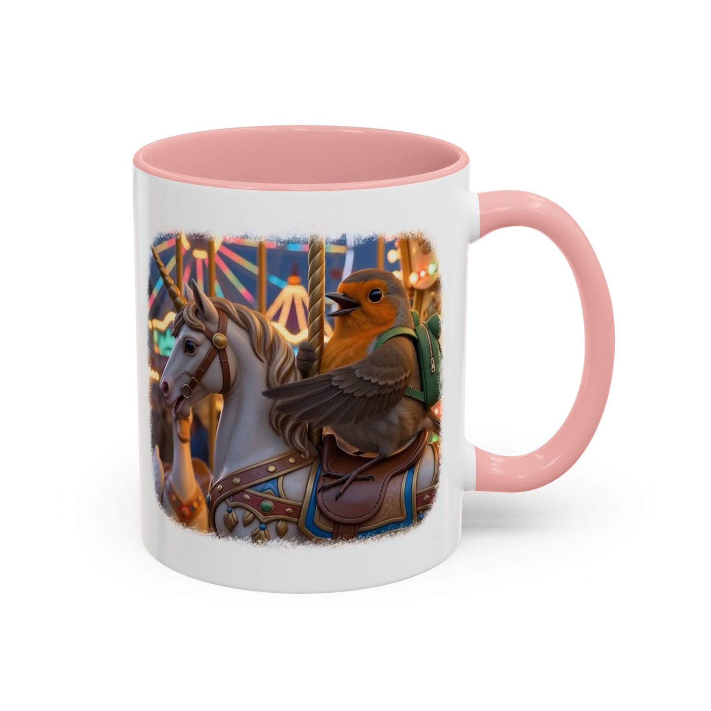 Robin Rosi Unicorn Carousel Premium Mug for Bird Lovers