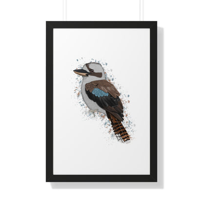 kookaburra bird art framed poster