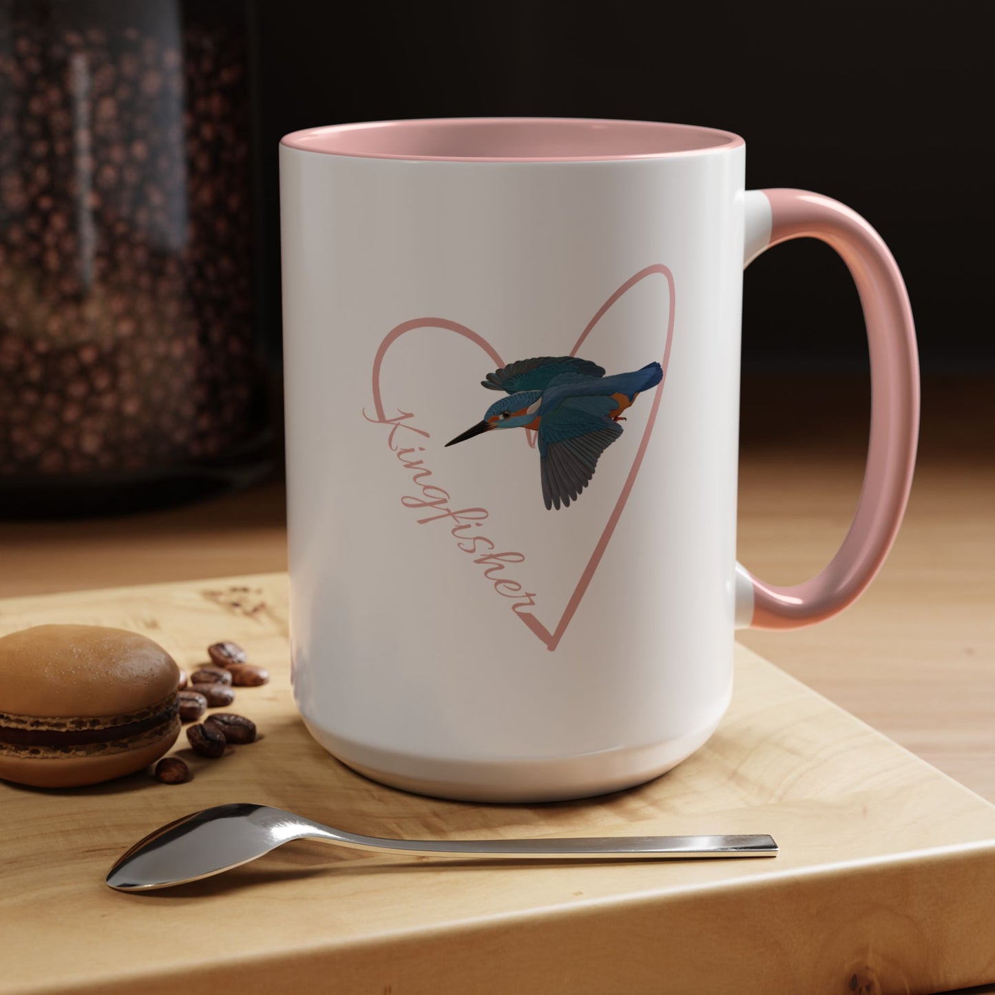 Kingfisher Mug Bird with Heart for Bird Lovers