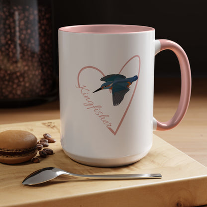 Kingfisher Mug Bird with Heart for Bird Lovers